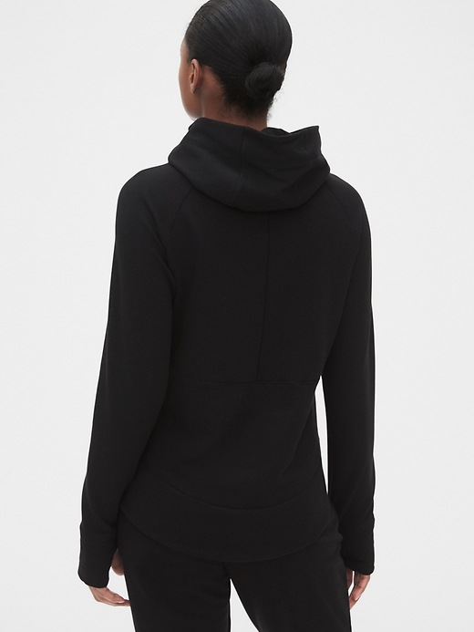 2 of 8 showing, with the color true black of product GapFit All Elements Hoodie