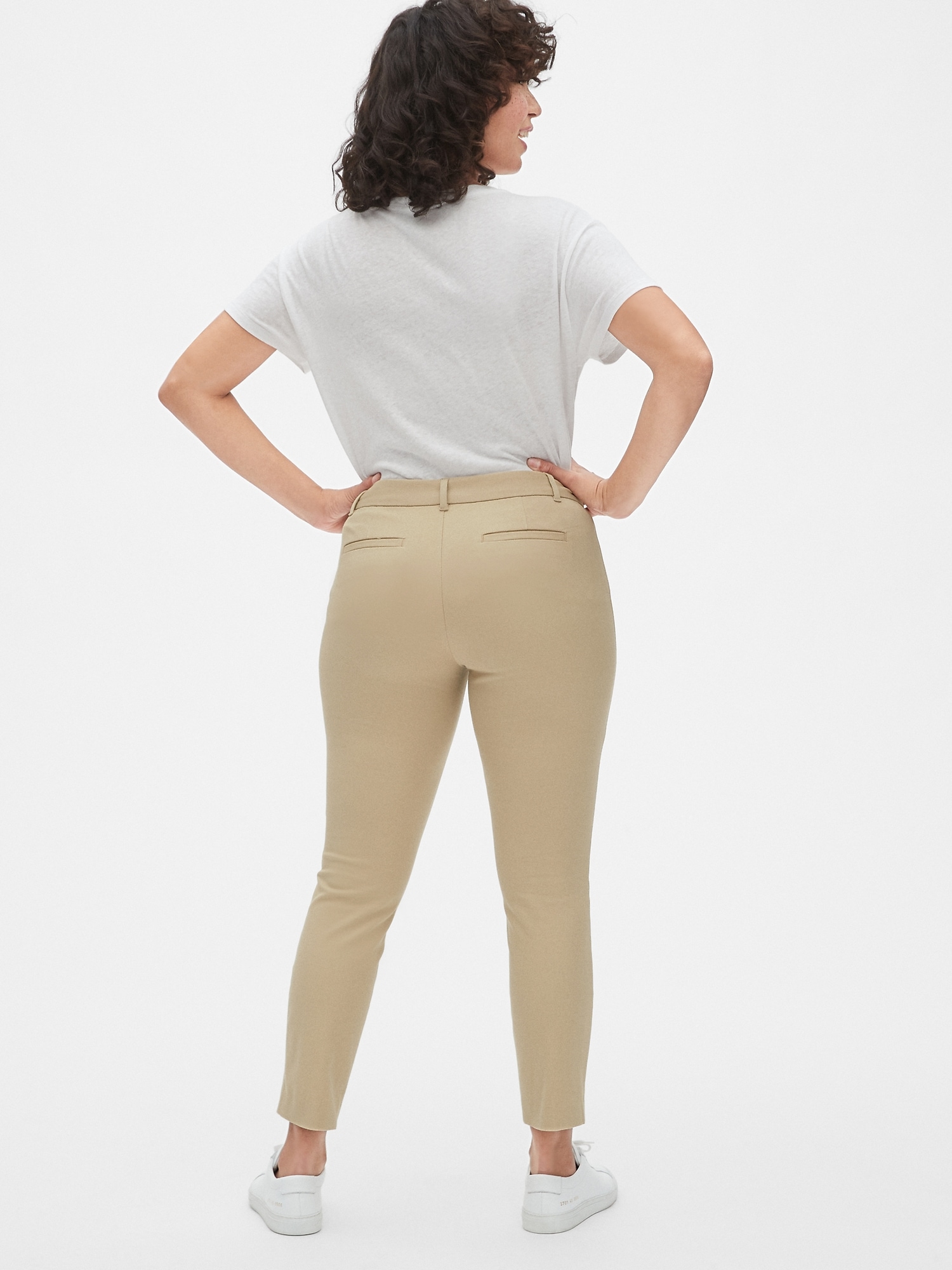 khaki skinny pants womens