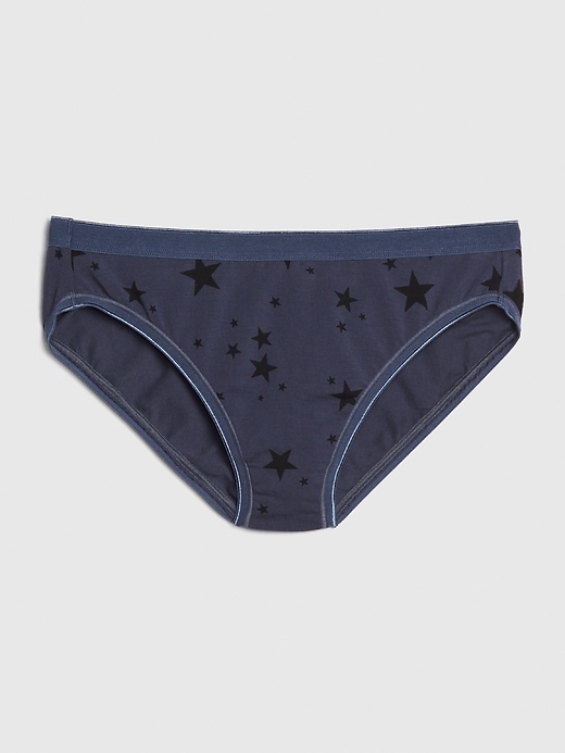 1 of 8 showing, with the color navy & black star of product Stretch Cotton High Leg Brief