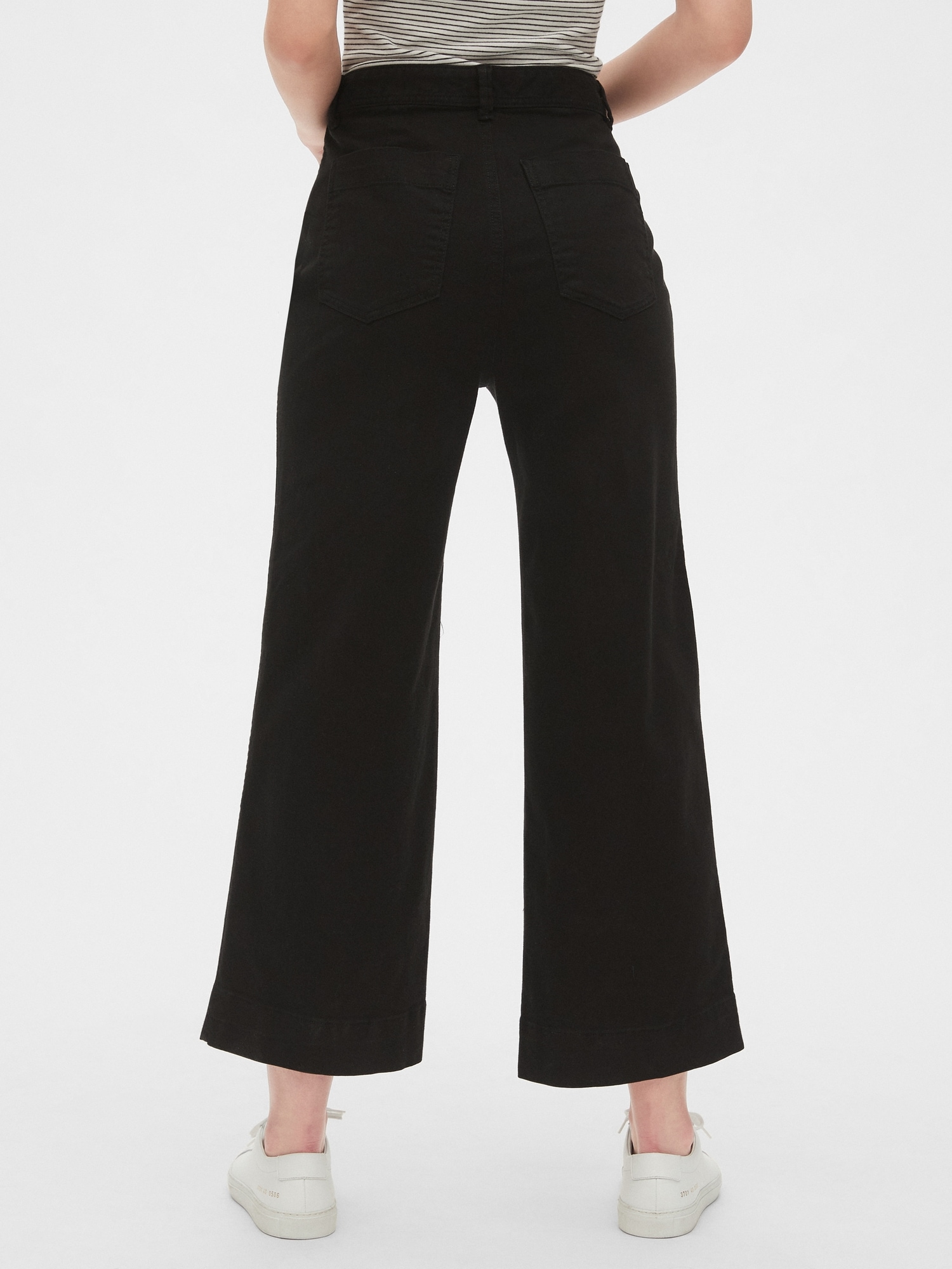 high rise wide leg crop pants