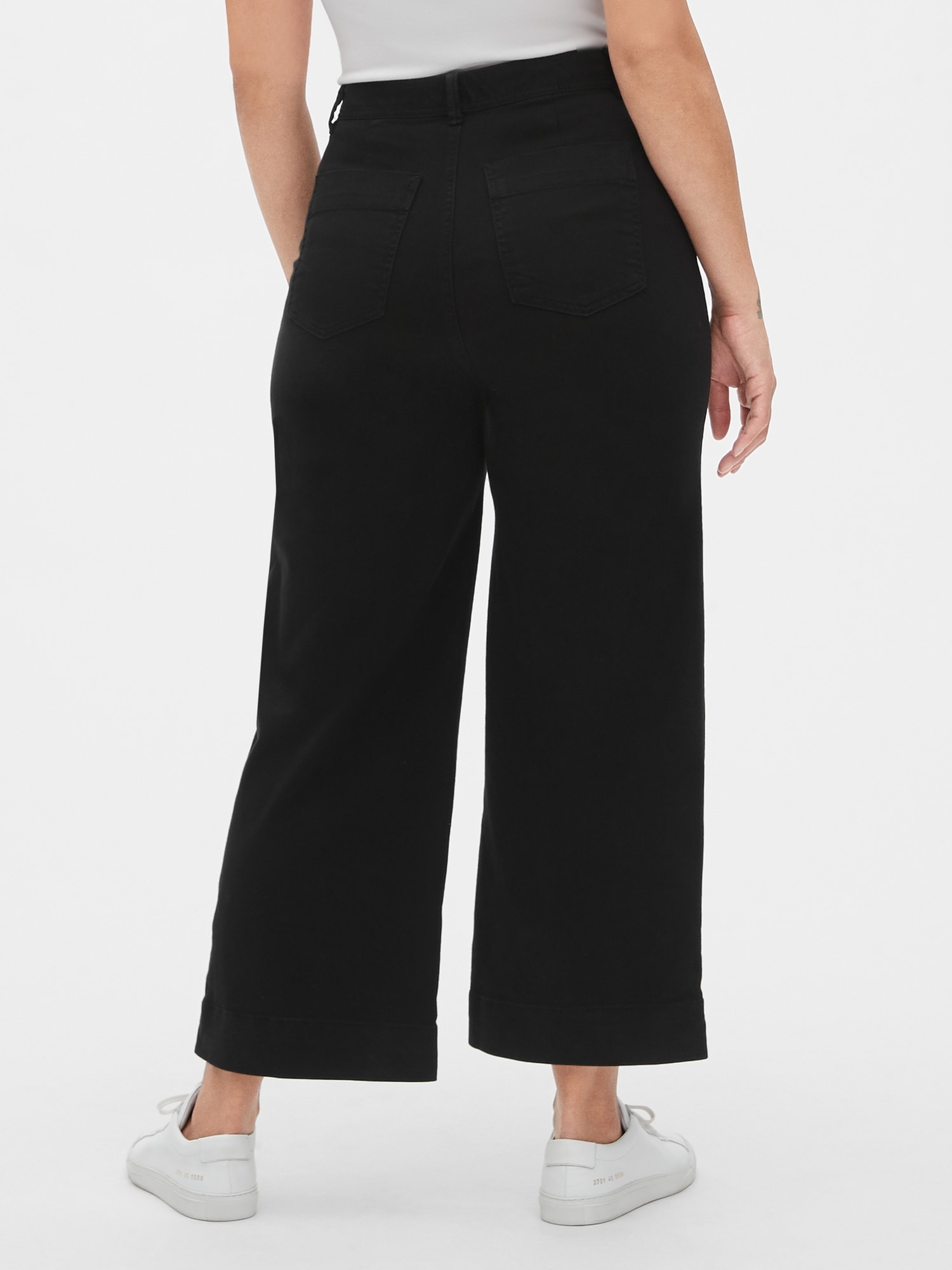 high waist wide leg cropped trousers