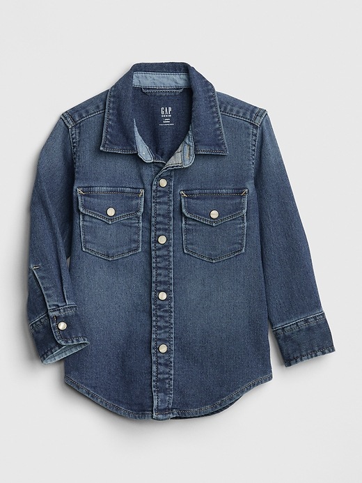 View large product image 1 of 3. Toddler Long Sleeve Denim Shirt