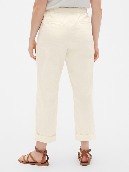 2 of 8 showing, with the color off white of product Drawstring Twill Stripe Chinos