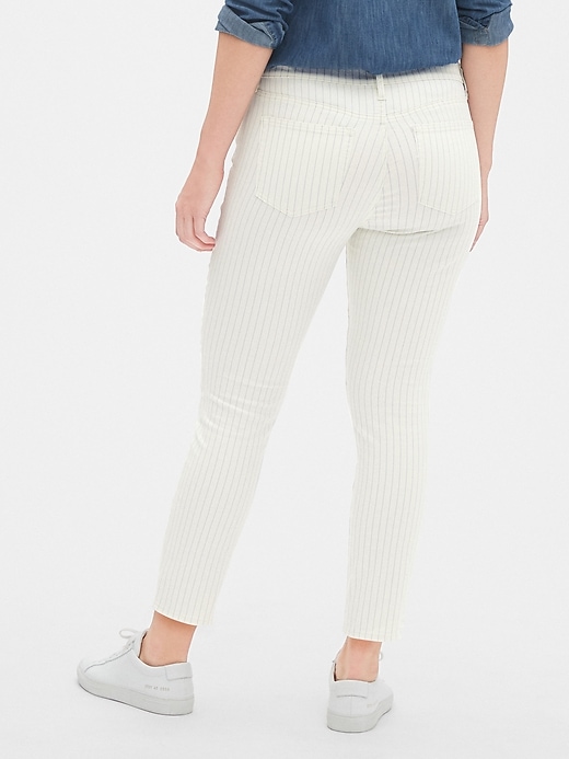 Image number 2 showing, Mid Rise Stripe True Skinny Ankle Jeans
