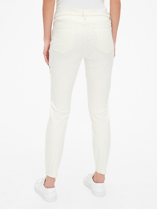 Image number 8 showing, Mid Rise Stripe True Skinny Ankle Jeans