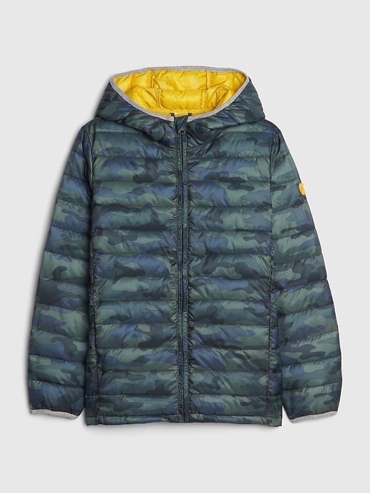 1 of 8 showing, with the color green camo of product Kids ColdControl Lightweight Puffer