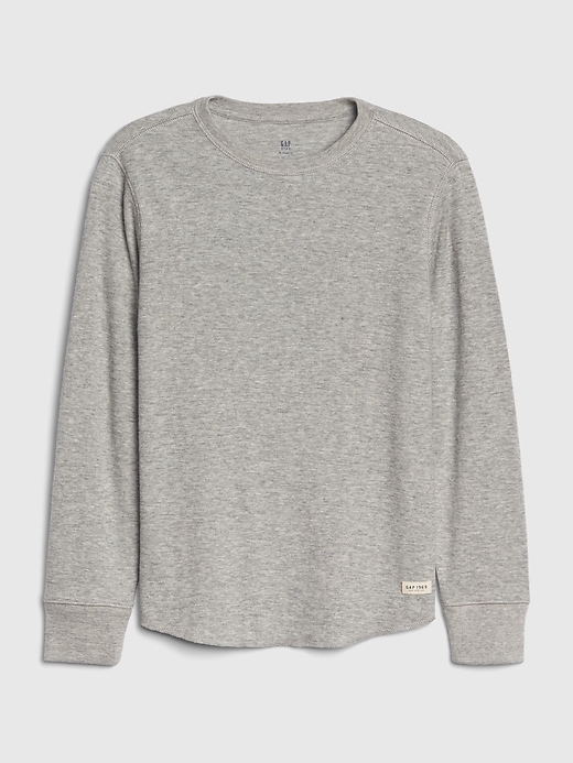 1 of 8 showing, with the color light heather grey of product Kids Waffle-Knit T-Shirt
