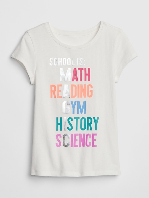 1 of 8 showing, with the color new off white of product Kids Graphic Short Sleeve T-Shirt