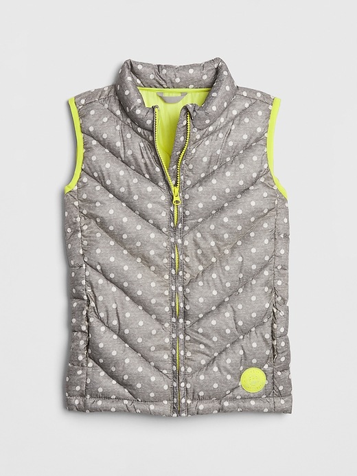 1 of 8 showing, with the color grey heather of product Kids ColdControl Lightweight Puffer Vest