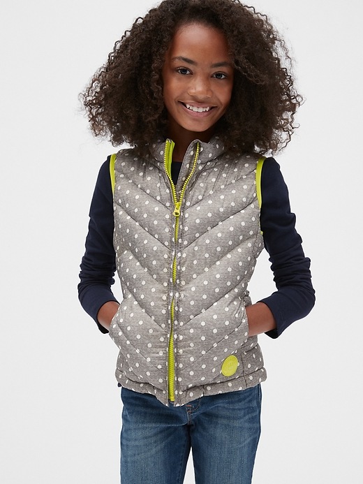 2 of 8 showing, with the color grey heather of product Kids ColdControl Lightweight Puffer Vest