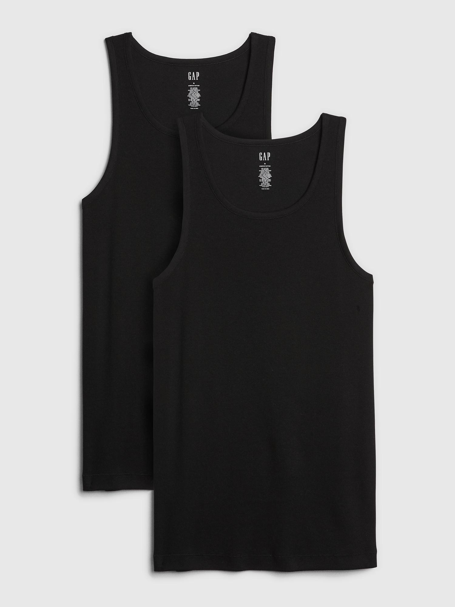 Gap Rib Tank Top (2-pack) In Black