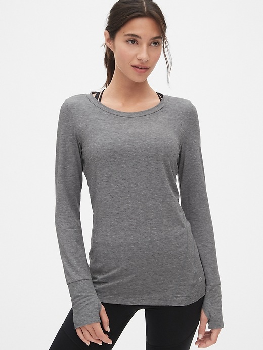 Image number 1 showing, GapFit Breathe Long Sleeve T-Shirt