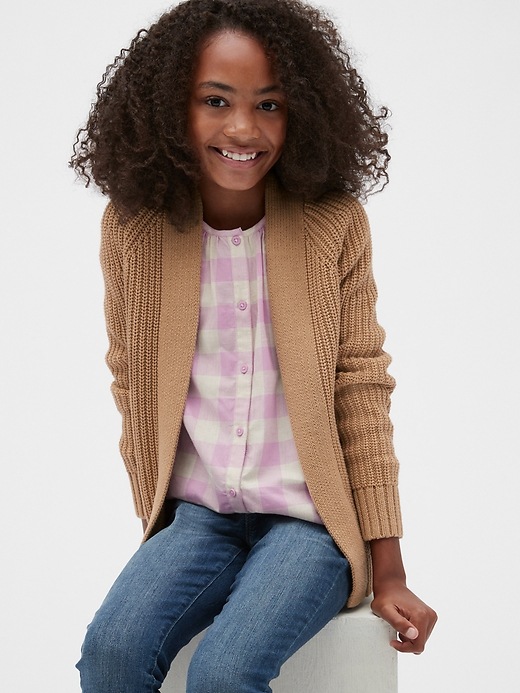 Image number 2 showing, Kids Textured-Knit Cardi Sweater