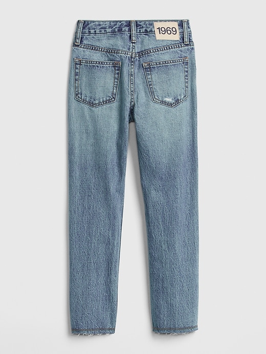 Image number 3 showing, Kids High Rise Destructed Relaxed Straight Jeans