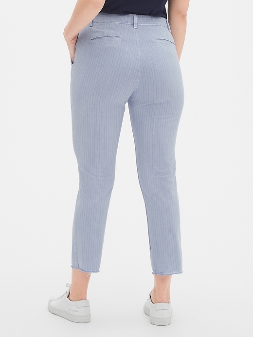 Image number 2 showing, Stripe Girlfriend Chinos with Raw Hem