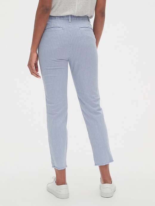 Image number 8 showing, Stripe Girlfriend Chinos with Raw Hem