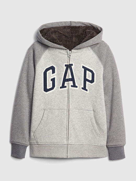 Image number 5 showing, Kids Gap Logo Sherpa-Lined Hoodie Sweatshirt