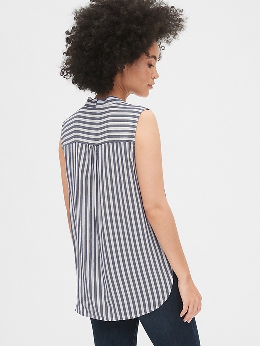 Image number 2 showing, Sleeveless Stripe V-Neck Popover Shirt