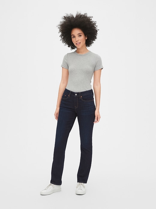 Image number 3 showing, Mid Rise Curvy Classic Straight Jeans