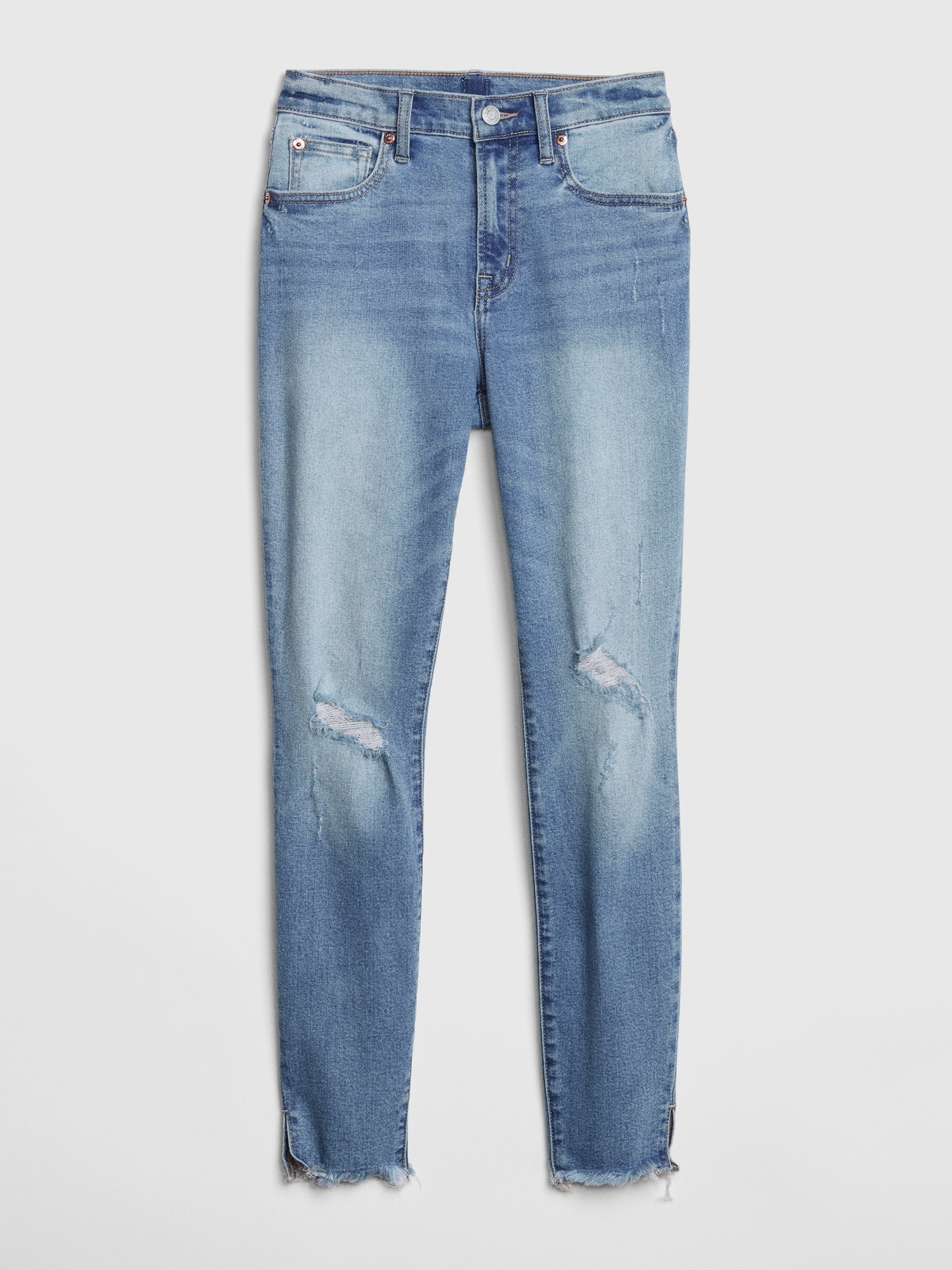 Mid Rise Distressed True Skinny Ankle 