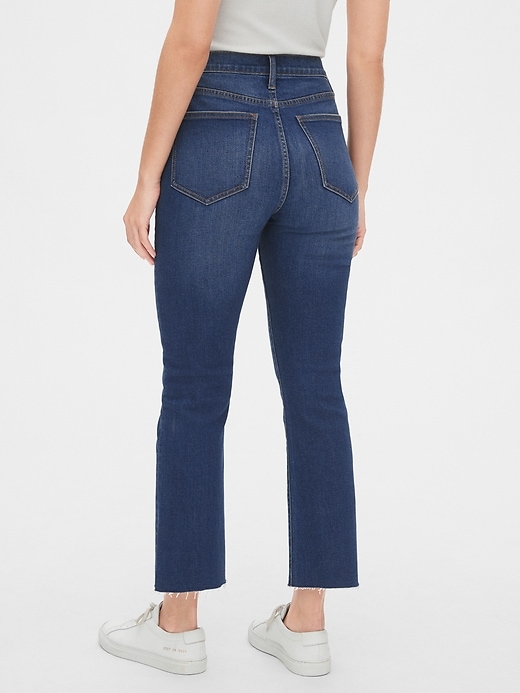 2 of 8 showing, with the color Medium indigo of product High Rise Crop Boot Jeans with Secret Smoothing Pockets