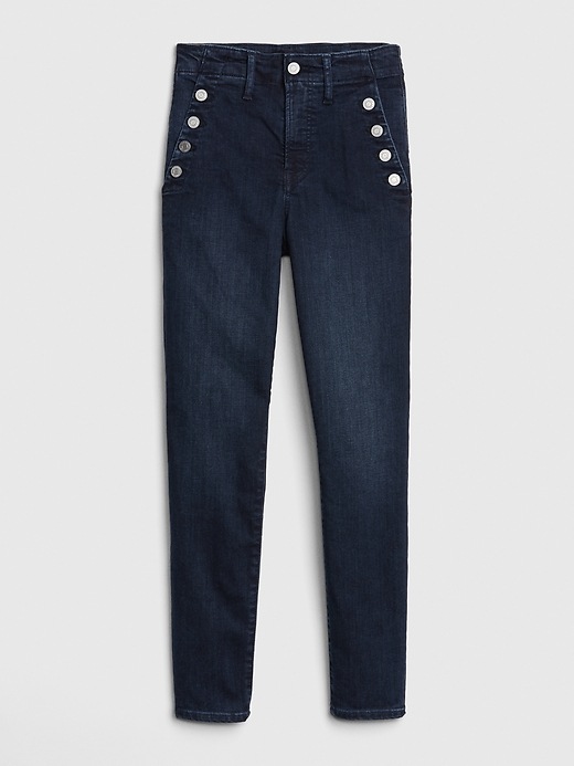 Image number 7 showing, High Rise True Skinny Sailor Ankle Jeans with Secret Smoothing Pockets
