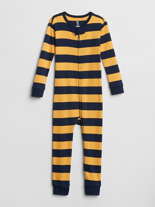 Image number 1 showing, babyGap Rugby Stripe PJ One-Piece