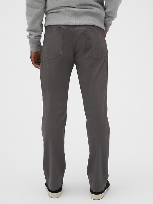 2 of 8 showing, with the color grey pavement of product Soft Wear Straight Jeans with GapFlex