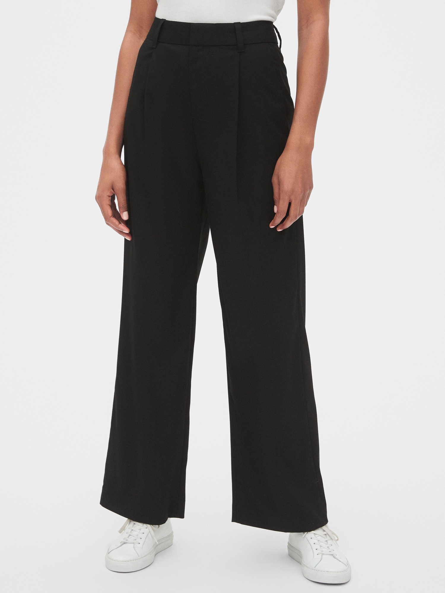 High Rise Pleated Wide-Leg Pants | Gap