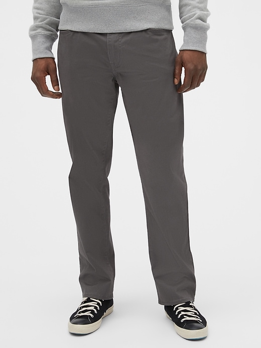 1 of 8 showing, with the color grey pavement of product Soft Wear Straight Jeans with GapFlex