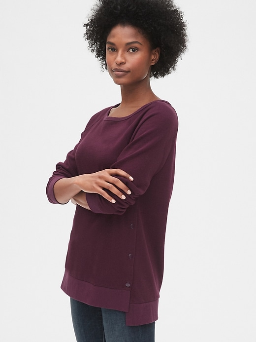 Image number 5 showing, Maternity Side-Snap Nursing Sweatshirt