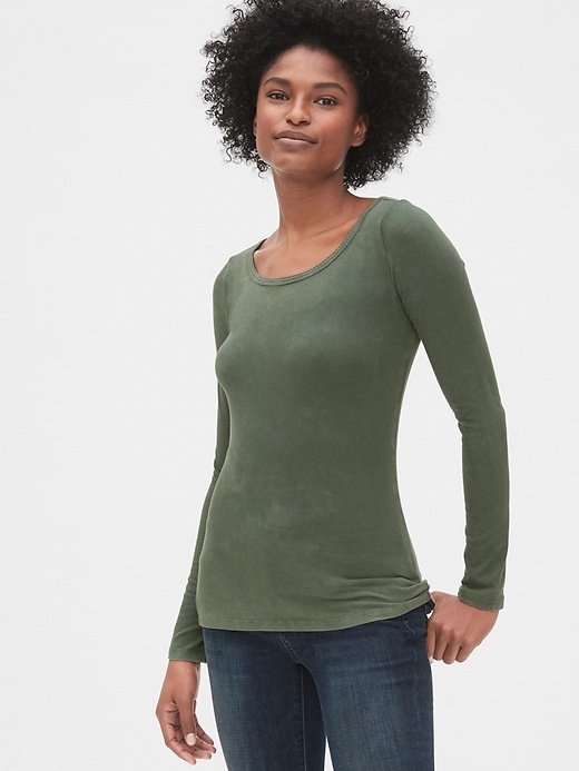 Image number 9 showing, Featherweight Long Sleeve Scoopneck T-Shirt