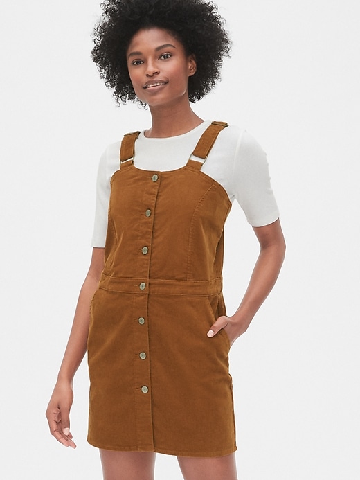 Image number 1 showing, Corduroy Button-Front Skirtall