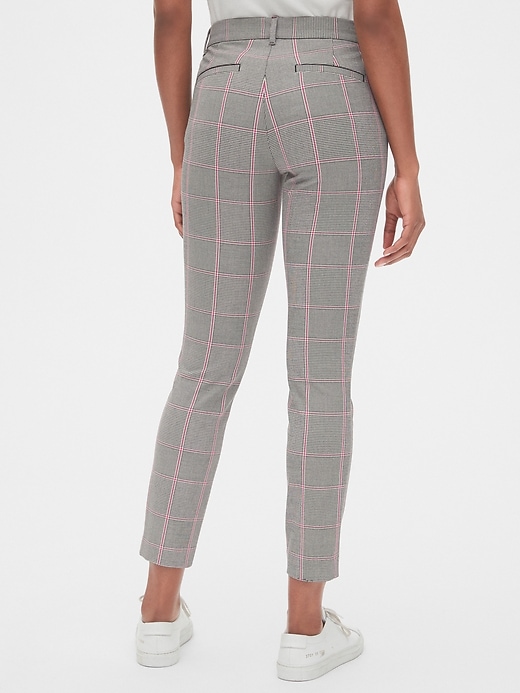 2 of 8 showing, with the color grey grid plaid of product Plaid Curvy Skinny Ankle Pants