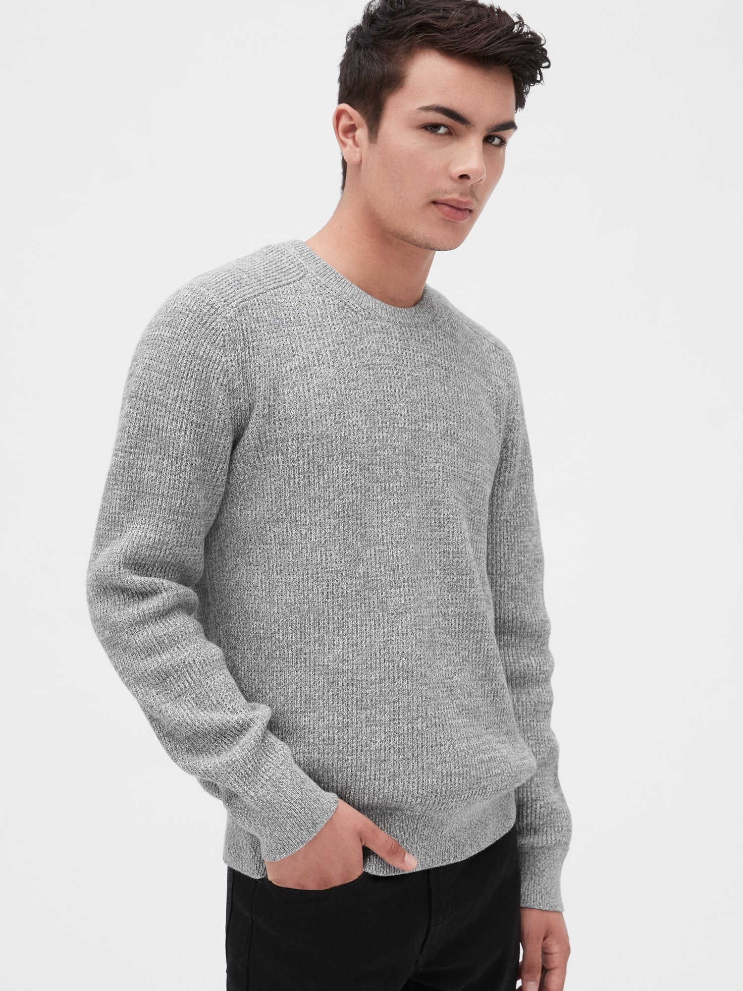 Waffle Stitch Crewneck Sweater | Gap