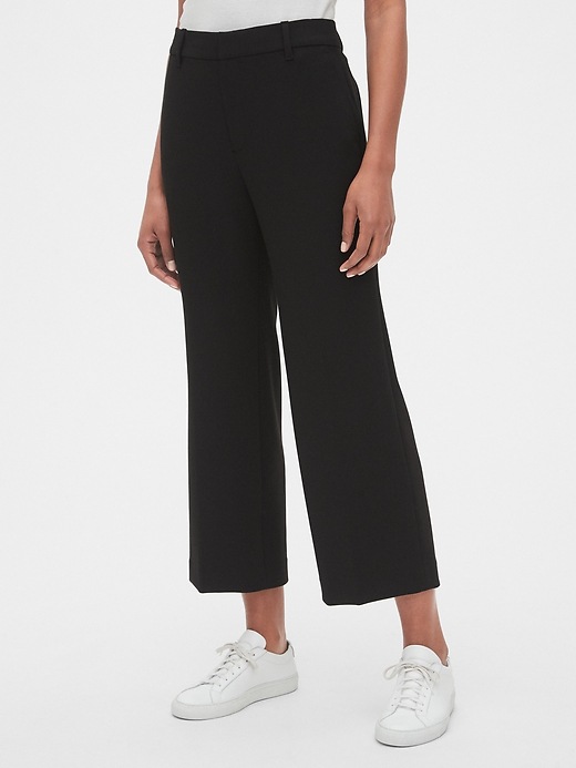 Image number 1 showing, High Rise Wide-Leg Crop Pants