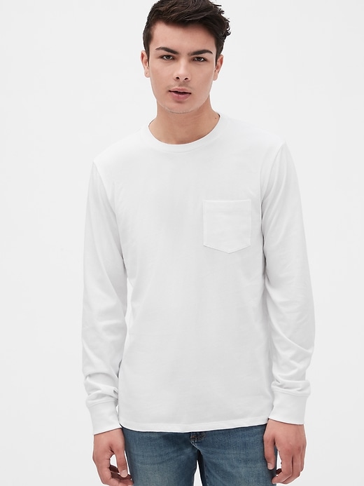 View large product image 1 of 1. Long Sleeve Pocket T-Shirt