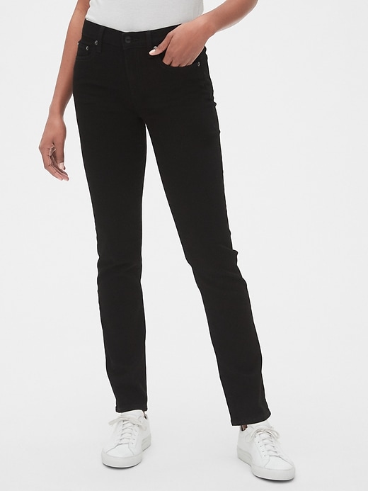 Image number 1 showing, Mid Rise Classic Straight Jeans