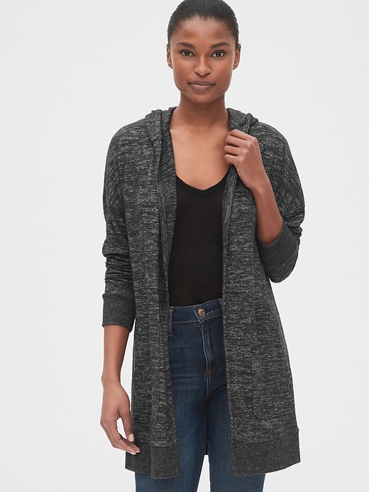 Softspun Longline Hooded Cardigan Gap