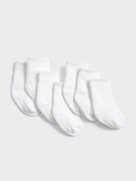 1 of 8 showing, with the color white of product Baby Crew Socks (7-Pack)