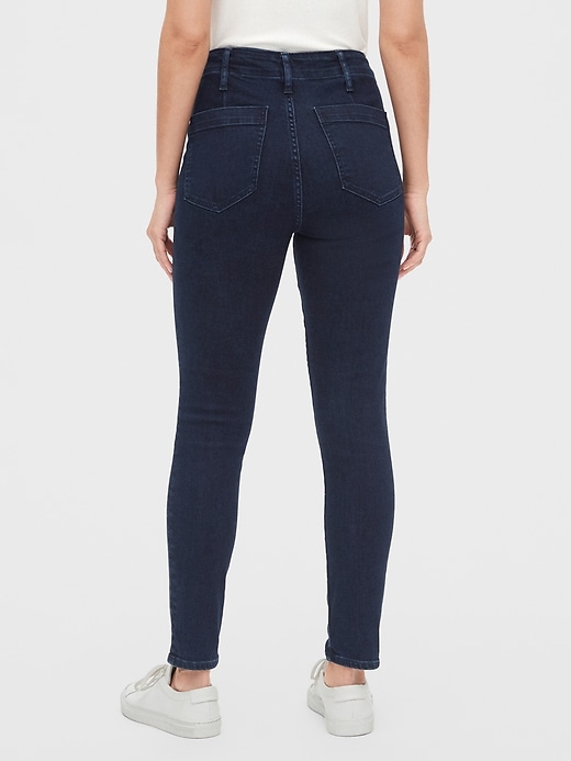 Image number 2 showing, High Rise True Skinny Sailor Ankle Jeans with Secret Smoothing Pockets