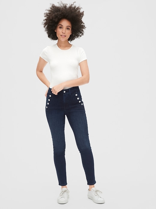 Image number 3 showing, High Rise True Skinny Sailor Ankle Jeans with Secret Smoothing Pockets