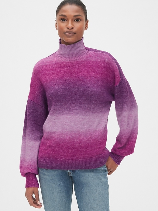 Image number 7 showing, Ombre Blouson Sleeve Turtleneck Sweater