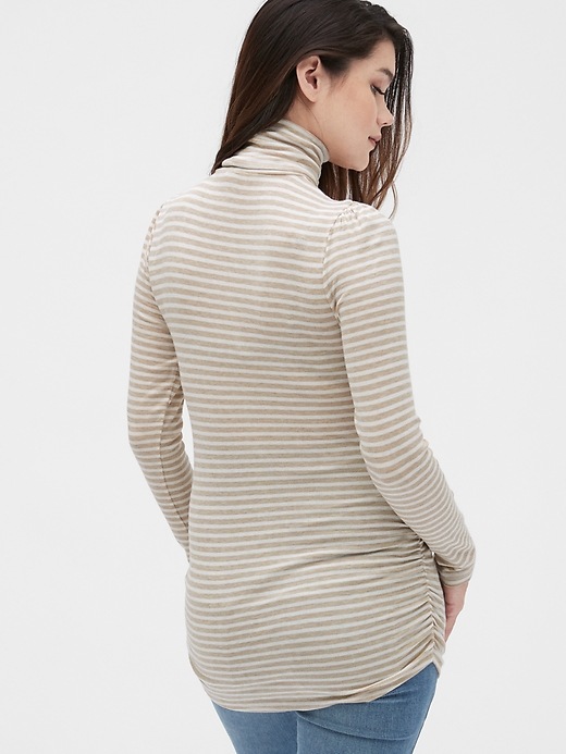 Image number 2 showing, Maternity Ribbed Turtleneck in Modal