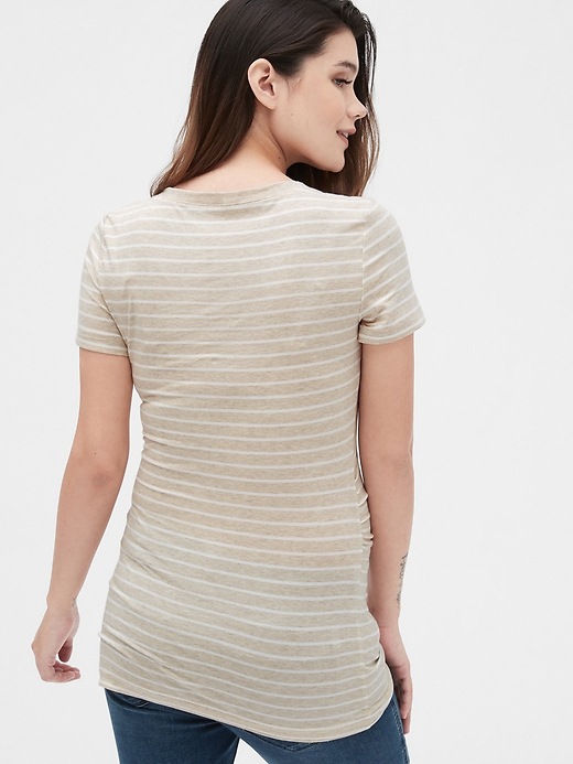 Image number 2 showing, Maternity Pure Body Stripe V-Neck T-Shirt
