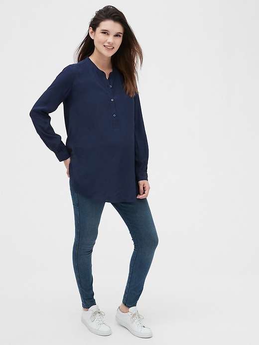 Image number 3 showing, Maternity Popover Top