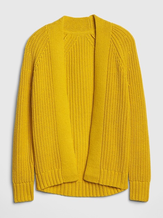 1 of 8 showing, with the color rainslicker yellow of product Kids Textured-Knit Cardi Sweater