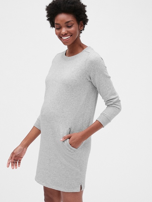 Image number 5 showing, Maternity Three-Quarter Sleeve Sweatshirt Dress in French Terry
