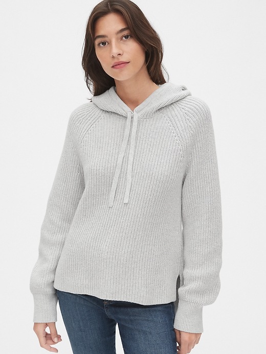 Image number 1 showing, Shaker Stitch Hoodie Sweater