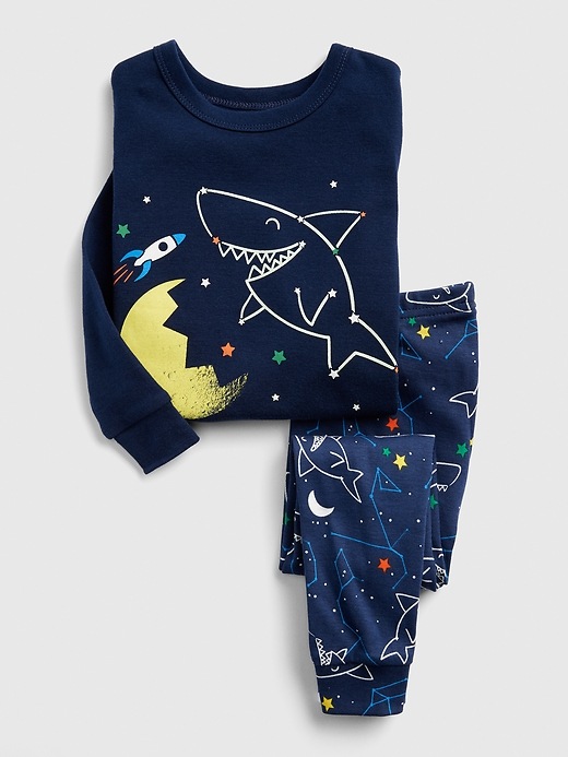 Image number 1 showing, babyGap Glow-in-the-Dark Shark PJ Set